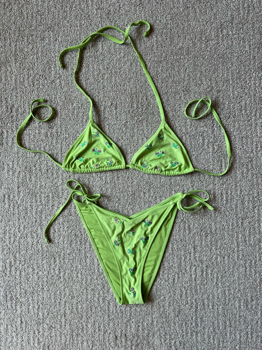 Aerie Green Floral Bikini